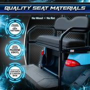 ProFormX Challenger HD Rear Seat - Fits Club Car Precedent-Onward-Tempo  (Black Cushions) - Heavy Duty