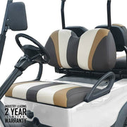 SlipStream Front Seat Cover Set Tan/Cream/Espresso - Installed