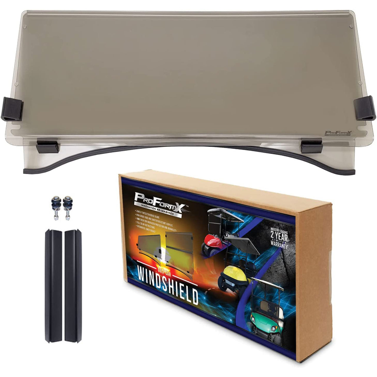 ProFormX Tinted Fold-Down Windshield - Fits Yamaha Drive (2007-2016)