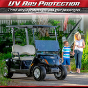 Reinforced mechanical hinge on ProFormX Kingzilla HD golf cart windshield for added strength