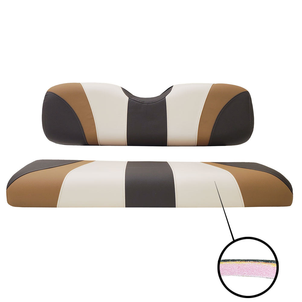 SlipStream Rear Seat Cover Set Tan/Cream/Espresso - 1/2" Foam Padding